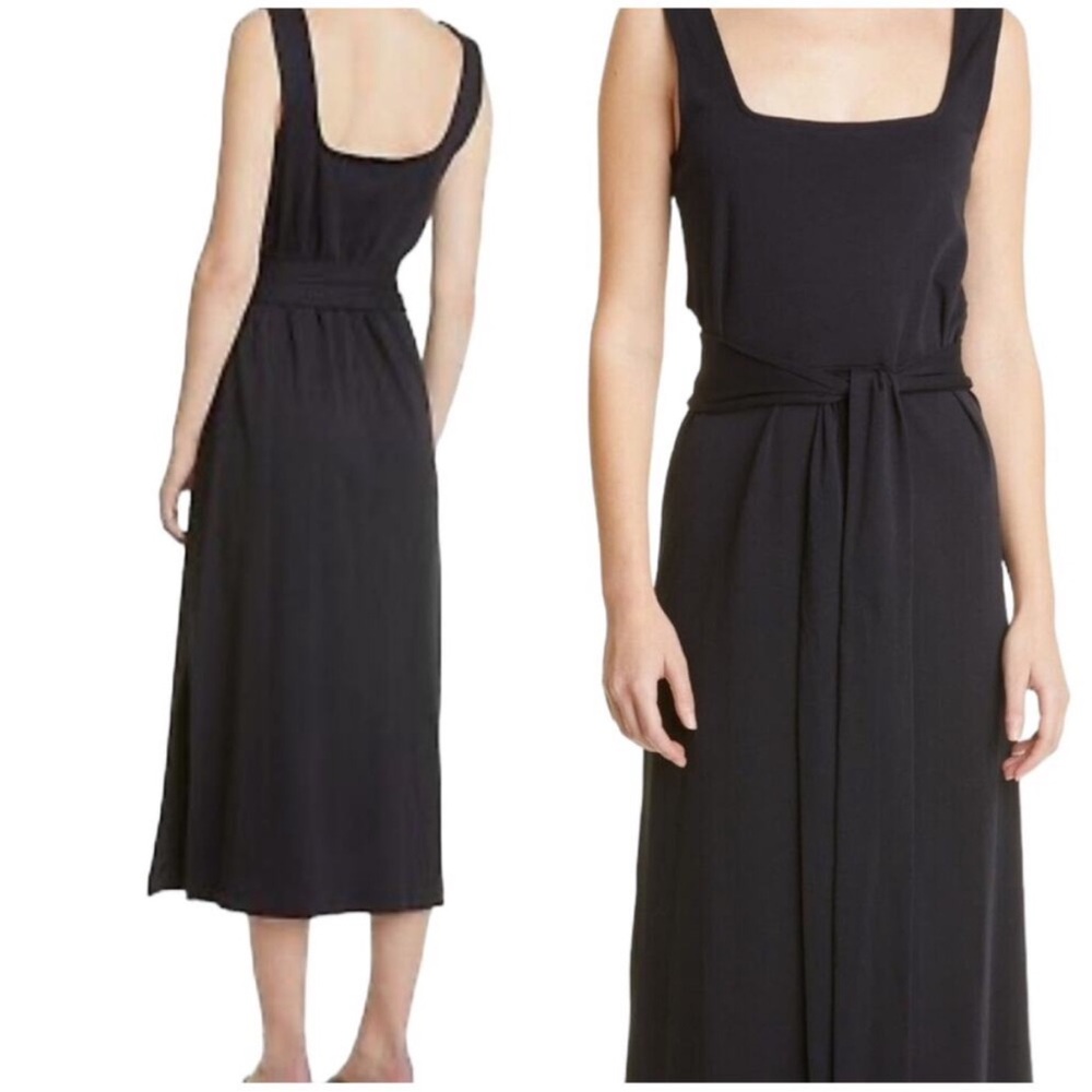 Midnight Navy Vince Cotton Midi Dress - Picture 3 of 8